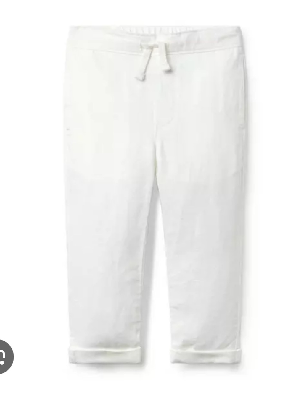☀️ 3/$15 Janie and Jack Linen-Cotton Cuffed Pants White